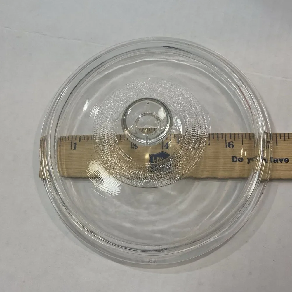 Vintage PYREX #406 Clear Glass Round Lid w/ Knob 7 3/8